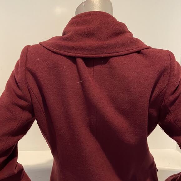 A D E C2 By Philippe  A D E C Cropped Wool Blazer Jacket Burgundy Size 10 - Picture 7 of 14